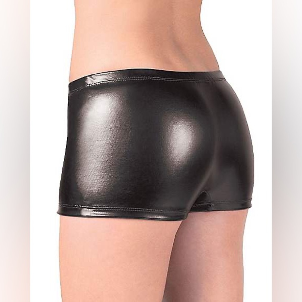 Shiny Black Women's Booty Shorts